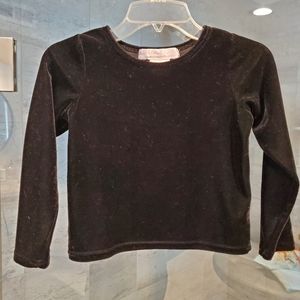 GREGGY GIRL BLACK VELVET LONG SLEEVE TOP SZ 5